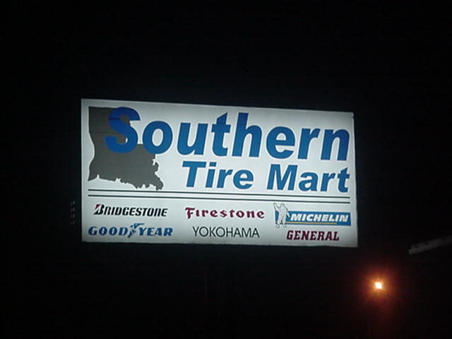 Backlit sign installed in Harahan Louisiana for Southern Tire Mart